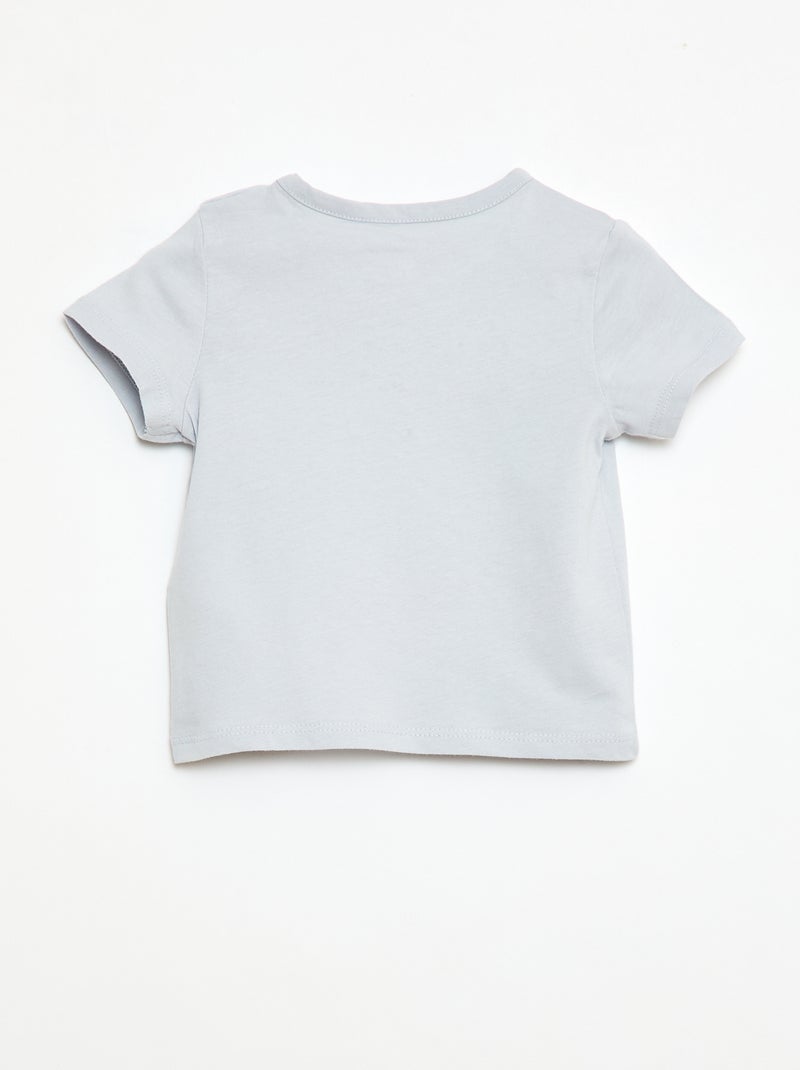 T-shirt de manga curta em jersey de algodão Azul - Kiabi