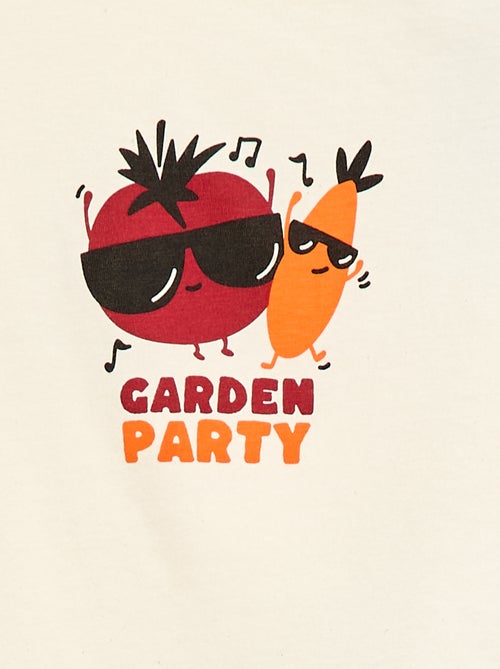 T-shirt de manga curta em jersey de algodão - Kiabi