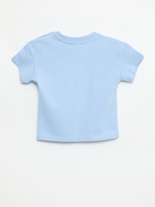 T-shirt de manga curta em jersey de algodão com patch no peito - Kiabi