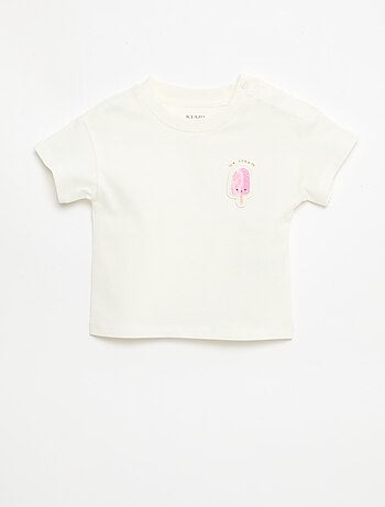 T-shirt de manga curta em jersey de algodão com patch no peito