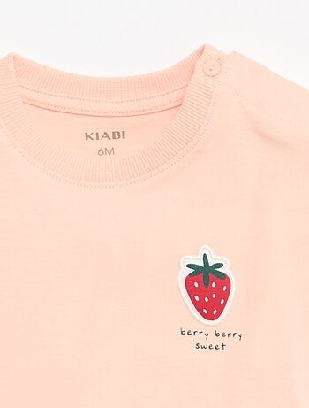 T-shirt de manga curta em jersey de algodão com patch no peito