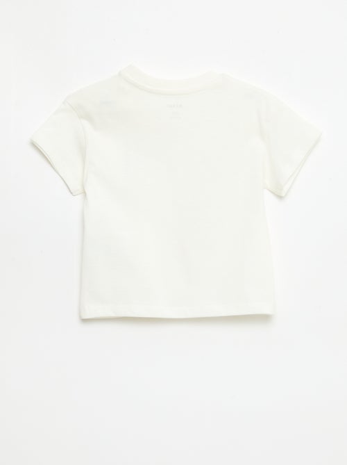 T-shirt de manga curta em jersey de algodão com patch no peito - Kiabi
