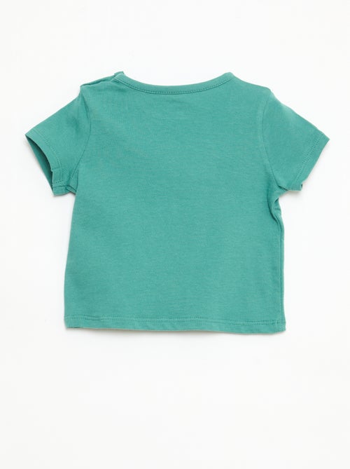 T-shirt de manga curta em jersey de algodão - Kiabi