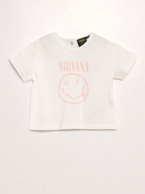 T-shirt de manga curta em jersey 'Nirvana' - Kiabi