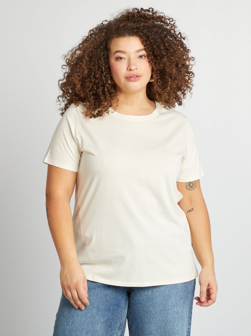 T-shirt de manga curta em jersey Nude - Kiabi