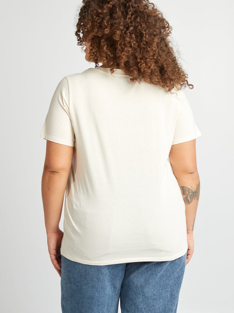 T-shirt de manga curta em jersey Nude - Kiabi