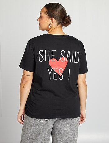 T-shirt de manga curta em jersey 'OUI'