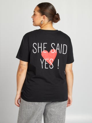 T-shirt de manga curta em jersey 'OUI'