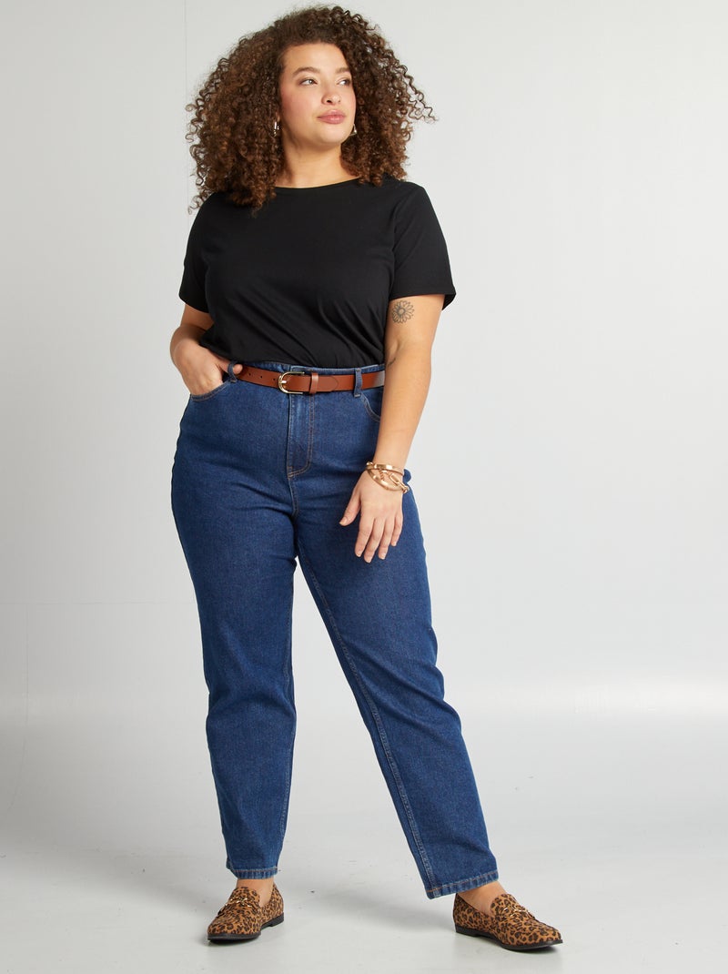 T-shirt de manga curta em jersey Preto - Kiabi