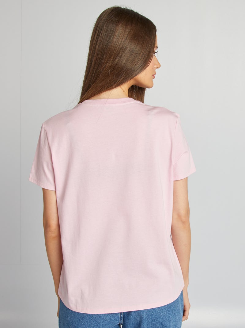 T-shirt de manga curta em jersey ROSA - Kiabi