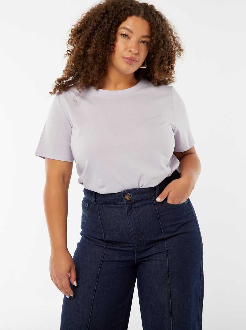 T-shirt de manga curta em jersey Rosa - Kiabi