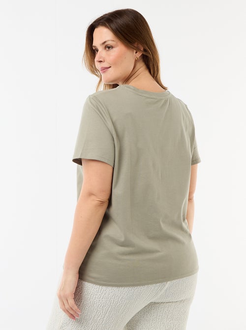 T-shirt de manga curta em jersey - Kiabi