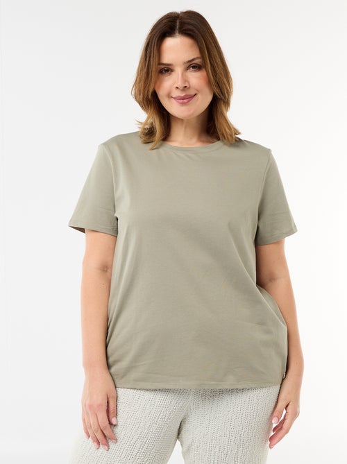 T-shirt de manga curta em jersey - Kiabi