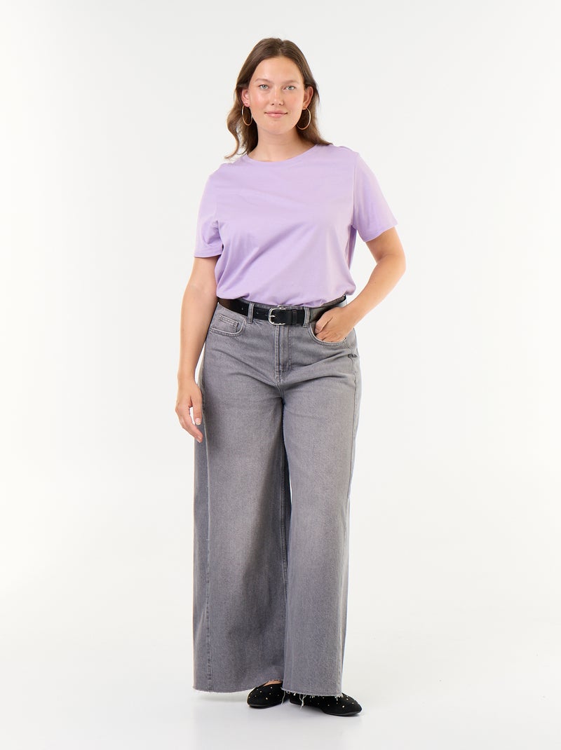 T-shirt de manga curta em jersey Violeta - Kiabi