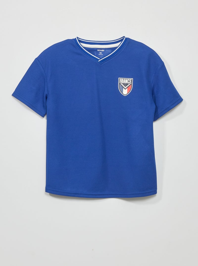 T-shirt de manga curta em malha AZUL - Kiabi