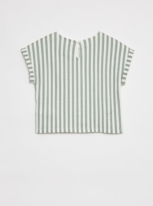 T-shirt de manga curta em malha crepe - Kiabi