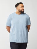 T-shirt de manga curta em malha de fantasia AZUL - Kiabi