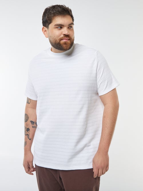 T-shirt de manga curta em malha de fantasia - Kiabi