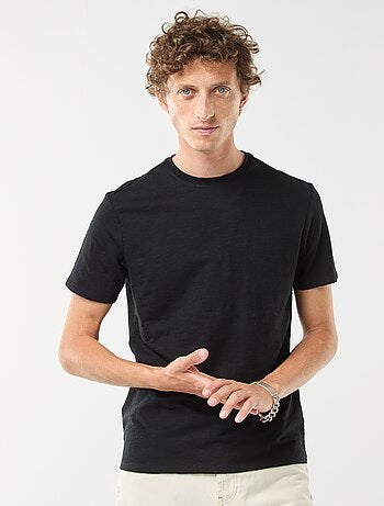 T-shirt de manga curta em malha de fantasia