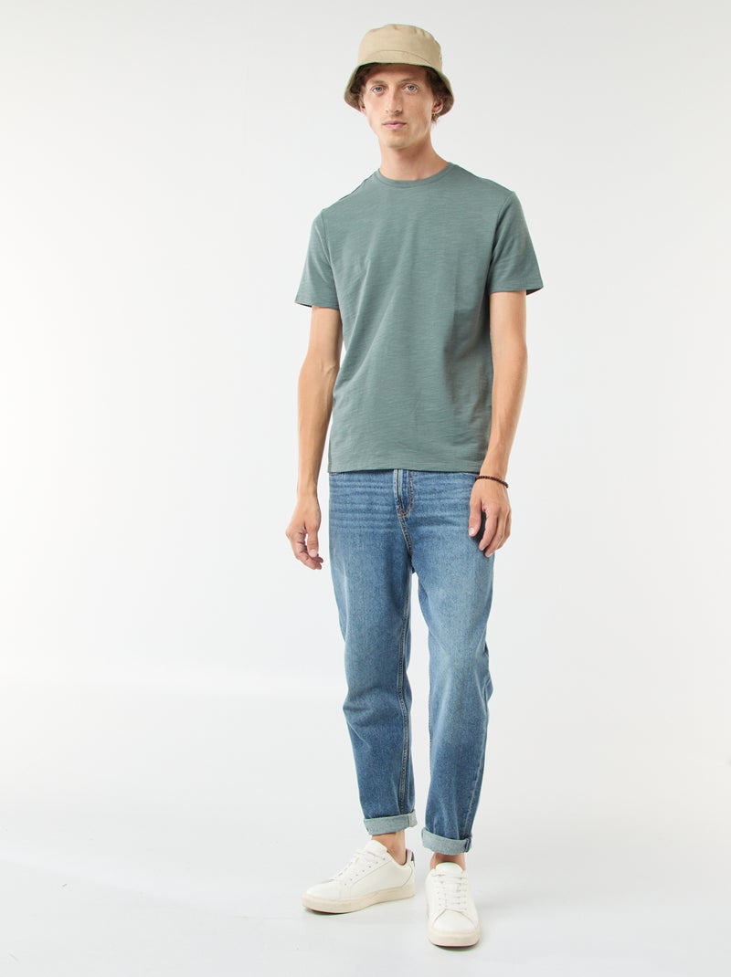 T-shirt de manga curta em malha de fantasia Verde - Kiabi