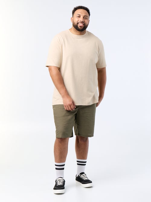 T-shirt de manga curta em malha jersey fantasia - Kiabi