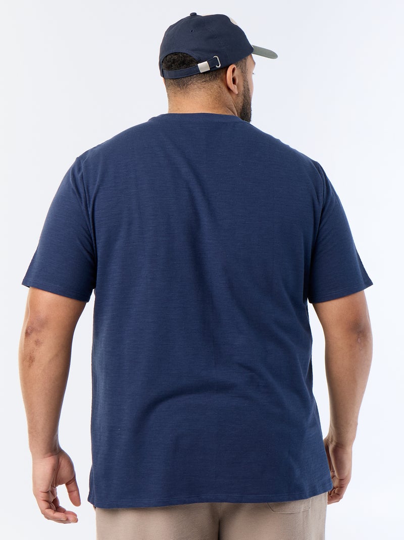 T-shirt de manga curta em malha jersey fantasia Preto - Kiabi