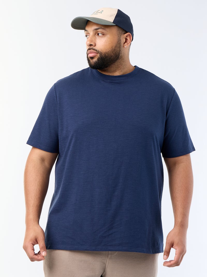 T-shirt de manga curta em malha jersey fantasia Preto - Kiabi