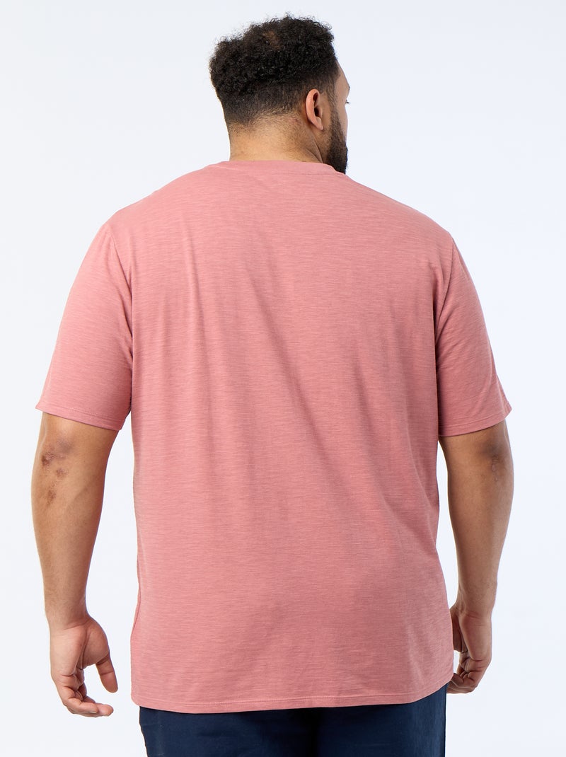 T-shirt de manga curta em malha jersey fantasia Rosa - Kiabi