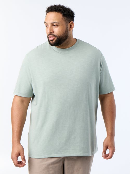 T-shirt de manga curta em malha jersey fantasia - Kiabi