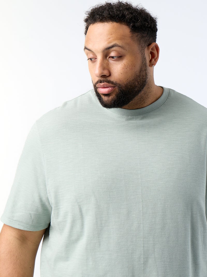 T-shirt de manga curta em malha jersey fantasia Verde - Kiabi