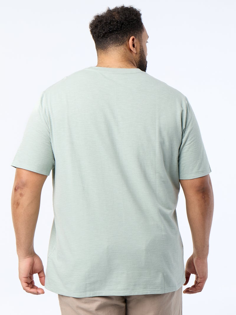 T-shirt de manga curta em malha jersey fantasia Verde - Kiabi