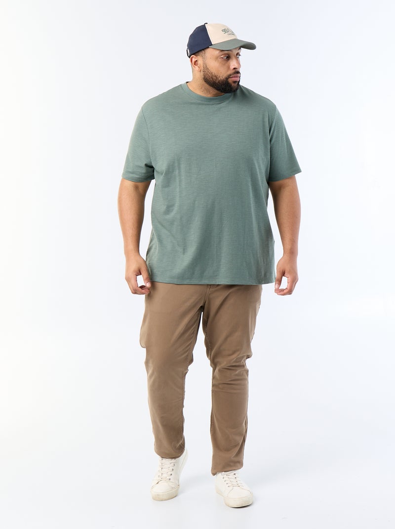 T-shirt de manga curta em malha jersey fantasia Verde - Kiabi