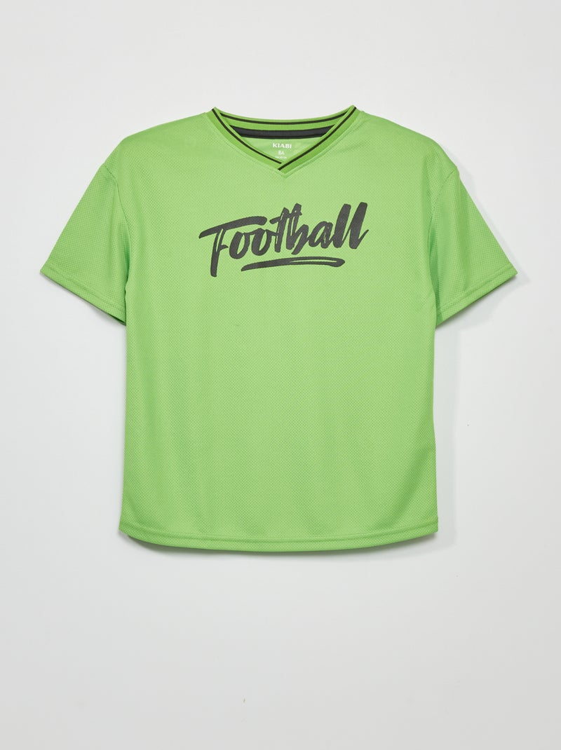 T-shirt de manga curta em malha VERDE - Kiabi