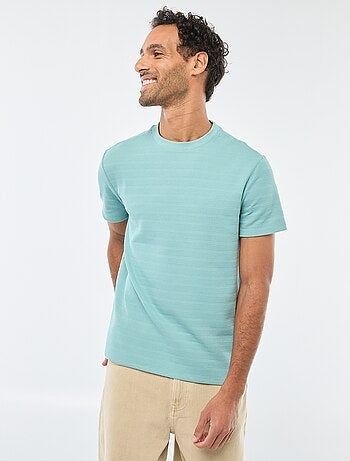 T-shirt de manga curta em malha waffle