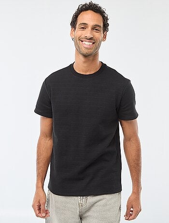 T-shirt de manga curta em malha waffle