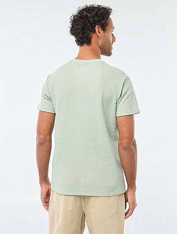 T-shirt de manga curta em malha waffle