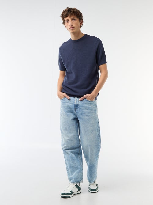 T-shirt de manga curta em material fantasia - Kiabi