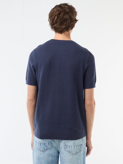 T-shirt de manga curta em material fantasia - Kiabi