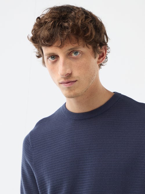 T-shirt de manga curta em material fantasia - Kiabi