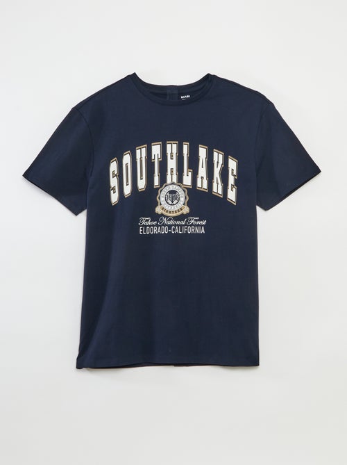 T-shirt de manga curta estampada - coleção fácil de vestir - Kiabi