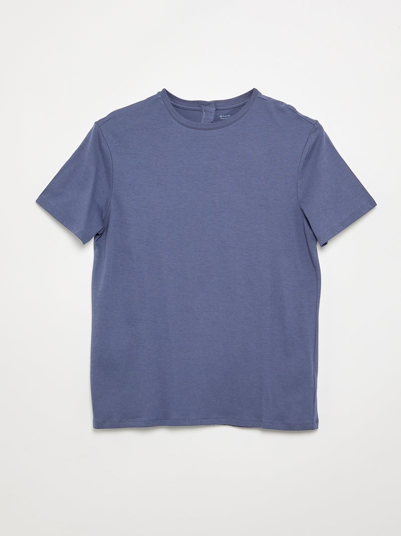 T-shirt de manga curta estampada - coleção fácil de vestir Azul - Kiabi