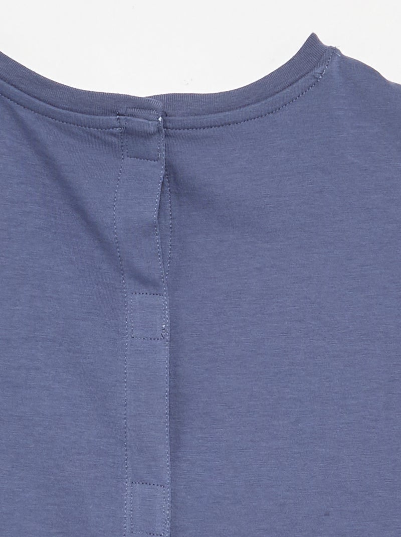T-shirt de manga curta estampada - coleção fácil de vestir Azul - Kiabi