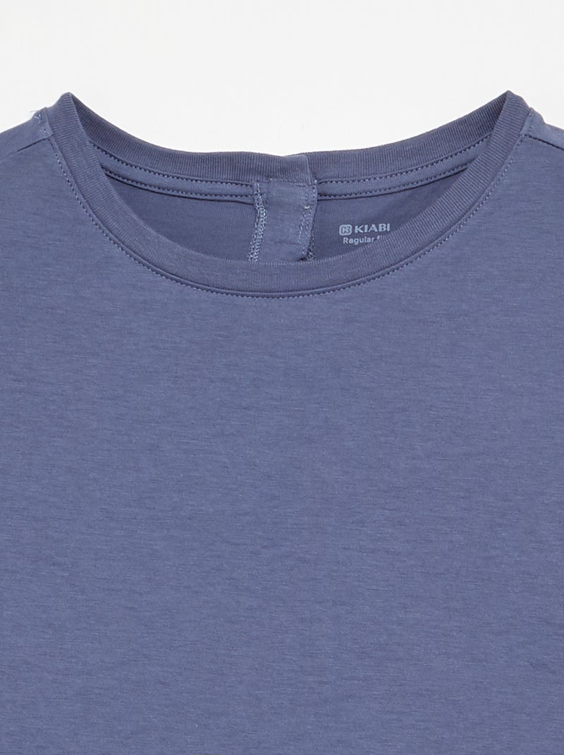 T-shirt de manga curta estampada - coleção fácil de vestir Azul - Kiabi