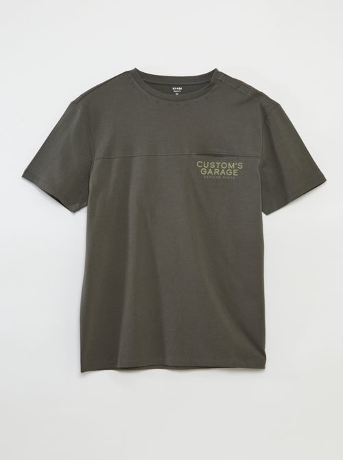 T-shirt de manga curta estampada - coleção fácil de vestir - Kiabi