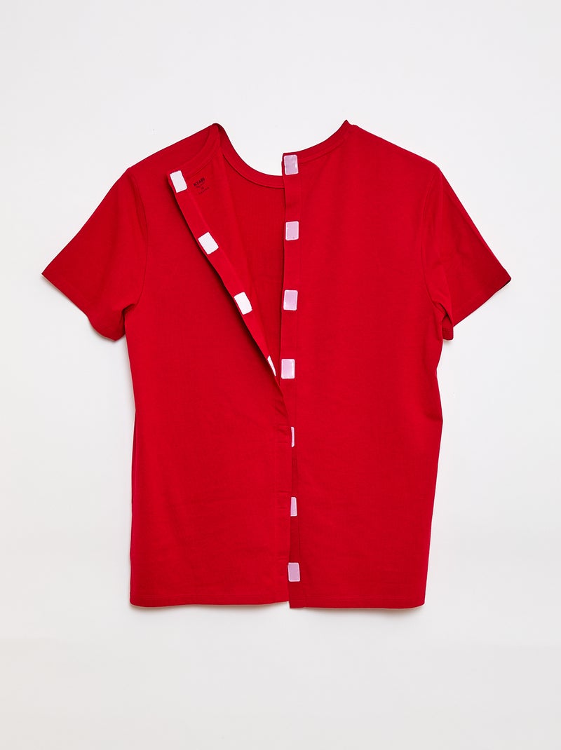 T-shirt de manga curta estampada - Fácil de Vestir Vermelho - Kiabi