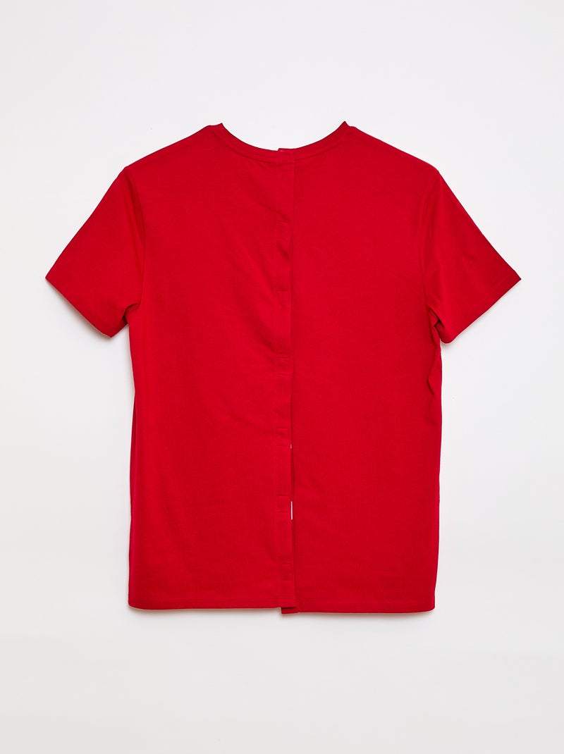 T-shirt de manga curta estampada - Fácil de Vestir Vermelho - Kiabi