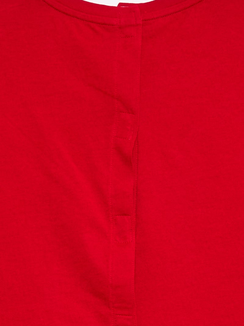 T-shirt de manga curta estampada - Fácil de Vestir Vermelho - Kiabi