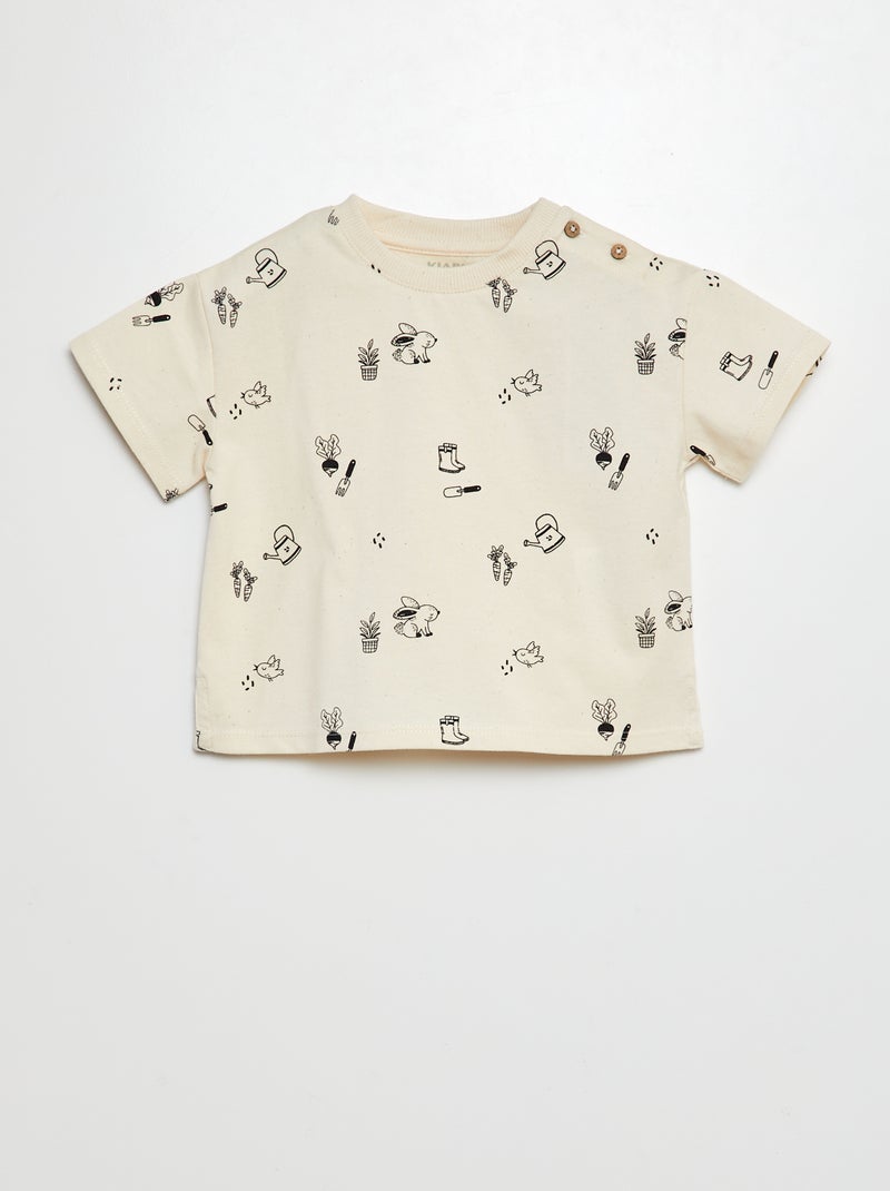 T-shirt de manga curta estampada - Tough Cotton BRANCO - Kiabi