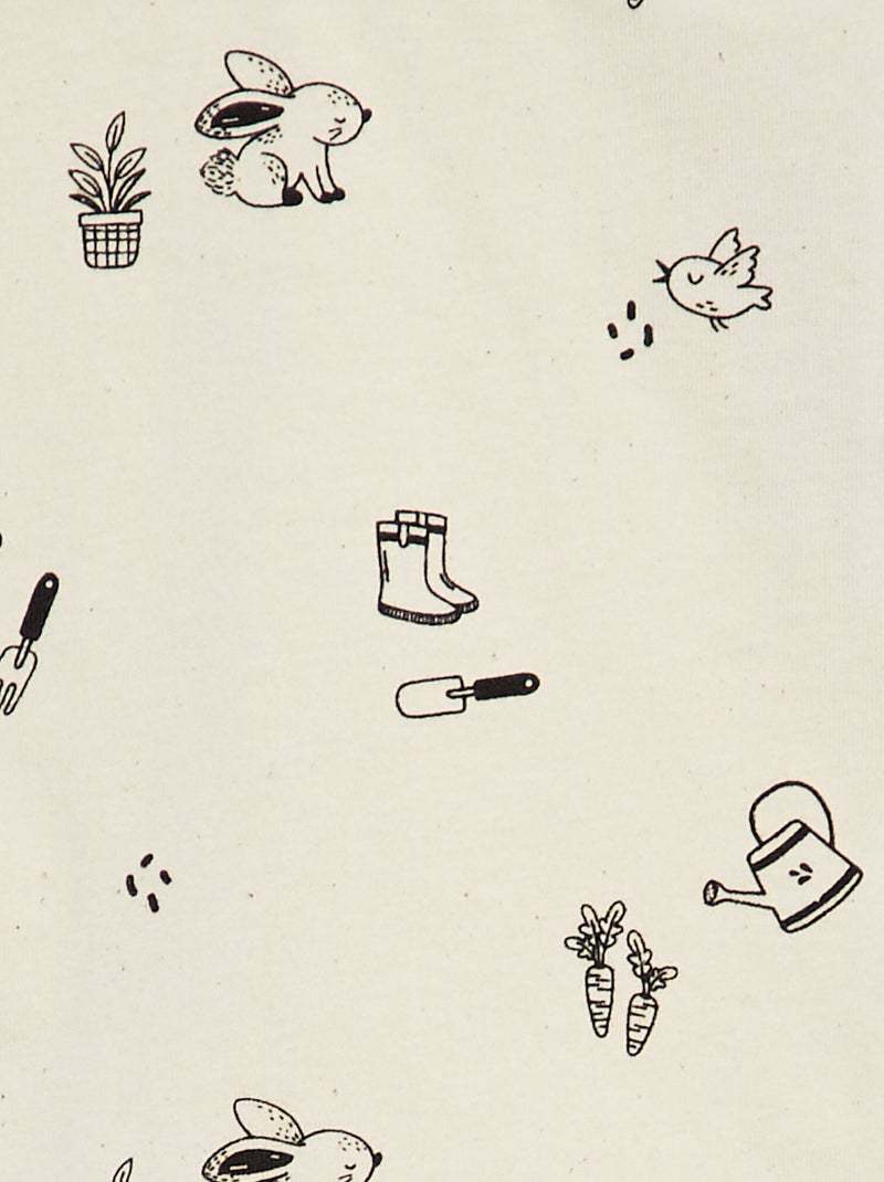 T-shirt de manga curta estampada - Tough Cotton BRANCO - Kiabi