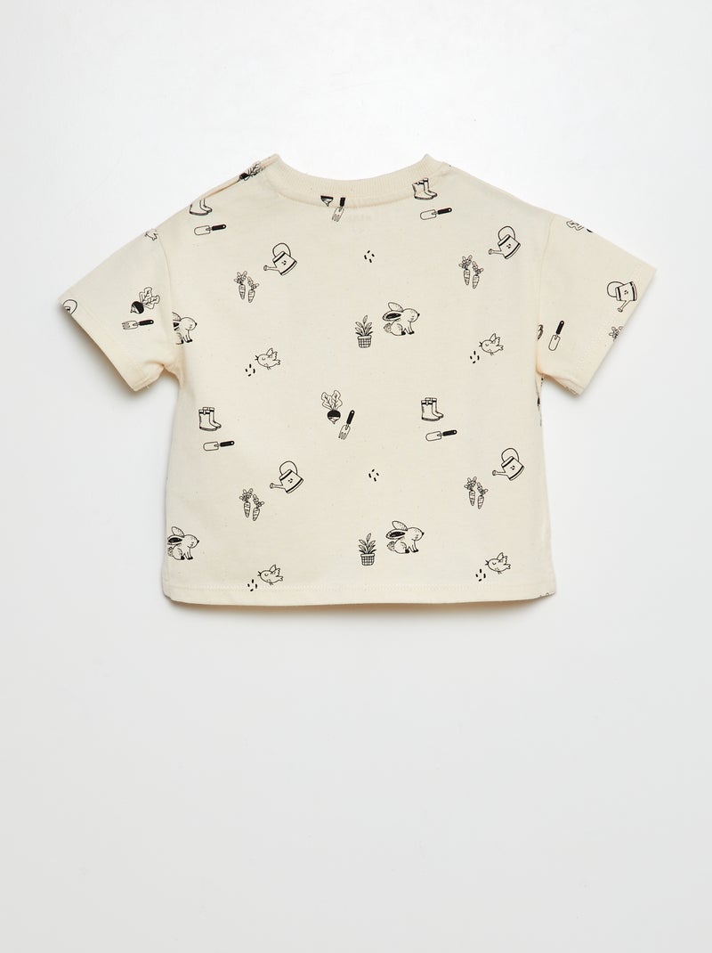 T-shirt de manga curta estampada - Tough Cotton BRANCO - Kiabi